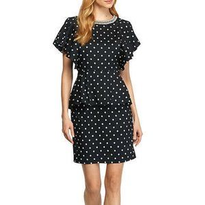 The Limited Dress Size 4 Polka Dot Navy Blue Peplum 50's Vintage Retro Style